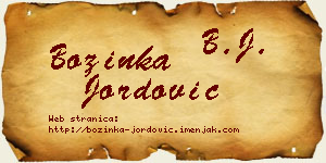 Božinka Jordović vizit kartica